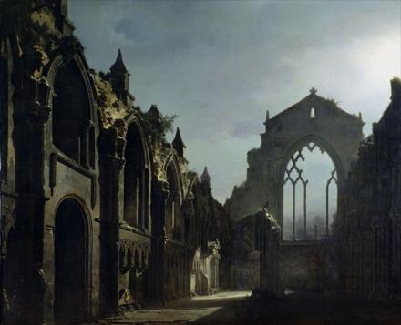 Holyrood Abbey, painting by Louis Daguerre, 1824
